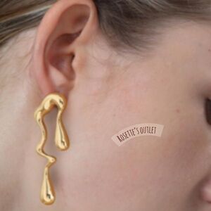 14 K plated Gold Drop Earrings new in box